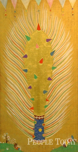 도깨비 방망이, 삼베위에 천연안료, 50×97cm, 2011
