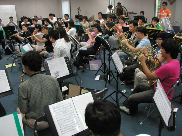 대전윈드오케스트라 단원들의 매주 연습 장면,정지석 제공사진