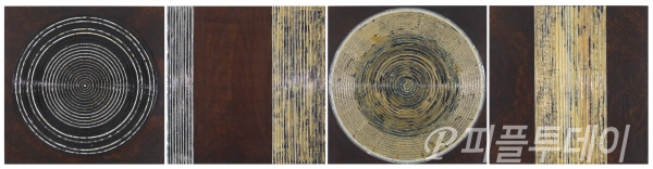 [ Re-Genesis, 56.5×226cm, Natural materials on wood with lacquer finish, 202